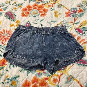 Saresa Casual Blue Athletic Shorts for Women Size Medium Athleisure activewear.